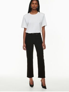 Aritzia Denim Forum Arlo High Rise Straight Jeans Black 26W 28L NWT Stay Black
